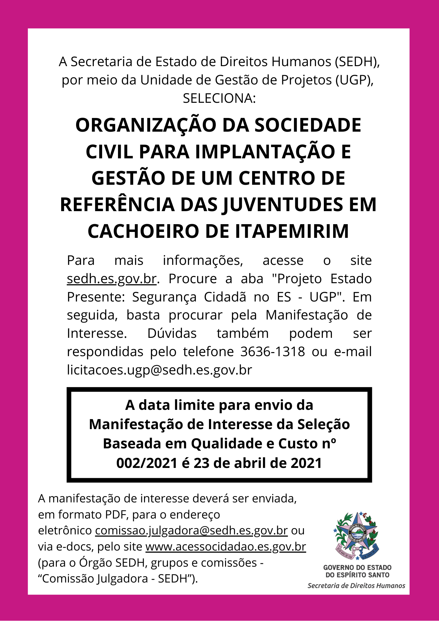 A Secretaria de Estado de Direitos Humanos (SEDH) -  (1)