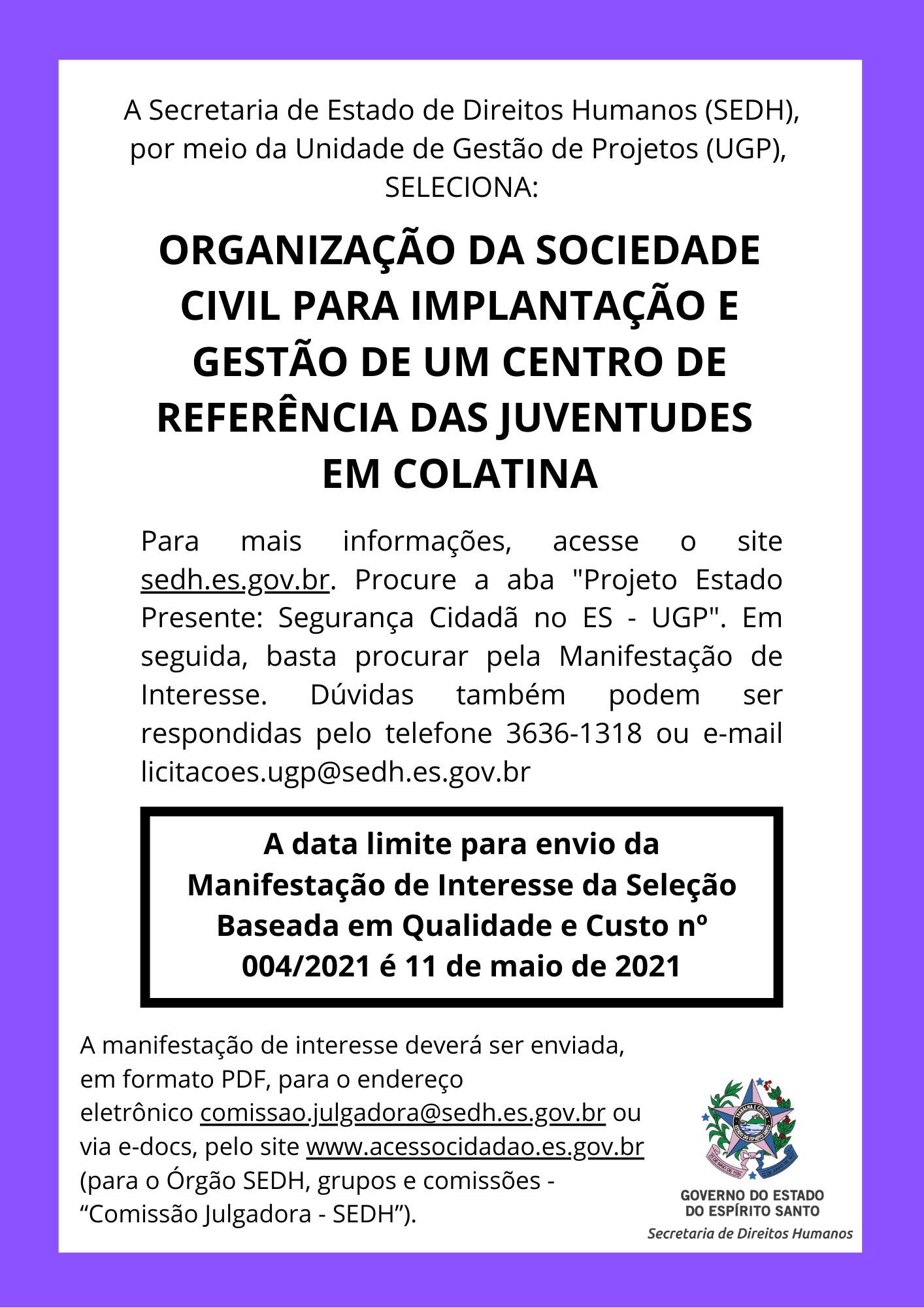 A Secretaria de Estado de Direitos Humanos (SEDH) -  (5)